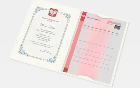 Dokument Urzędu Stanu Cywilnego z gratulacjami z okazji zawarcia związku małżeńskiego. Potwierdza ważne stany cywilne.
