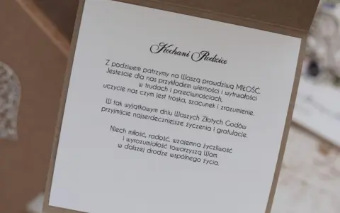 Oryginalne życzenia na 50 rocznicę ślubu dla rodziców. Piękny tekst pełen miłości i szacunku.