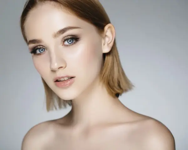 Delikatny makijaż na wesele podkreślający niebieskie oczy. Idealny look na ślub.