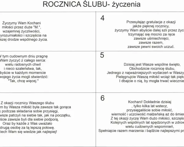 Zbiór życzeń na 5 rocznicę ślubu. Znajdziesz tu inspiracje, by wyrazić miłość i życzyć szczęścia na dalsze wspólne lata.