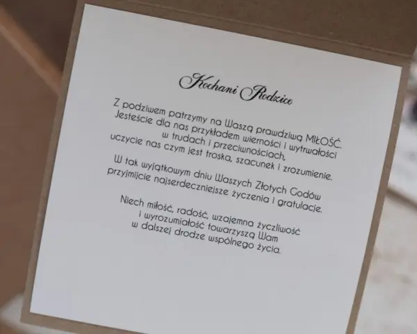 Oryginalne życzenia na 50 rocznicę ślubu dla rodziców. Piękny tekst pełen miłości i szacunku.
