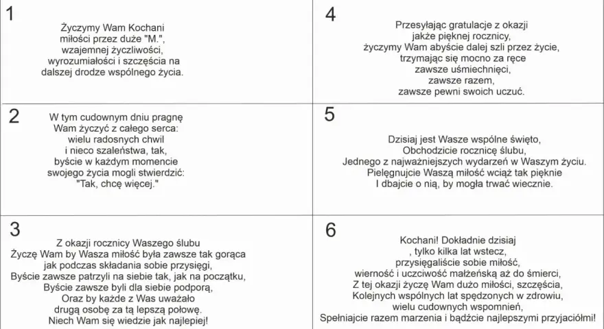 Zbiór życzeń na 5 rocznicę ślubu. Znajdziesz tu inspiracje, by wyrazić miłość i życzyć szczęścia na dalsze wspólne lata.